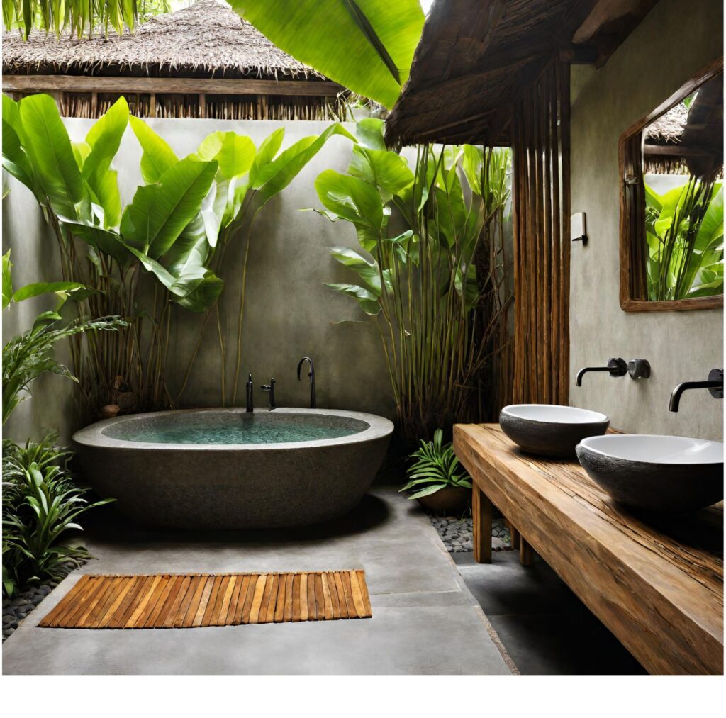 Outdoor Balinese Inspired Bathroom